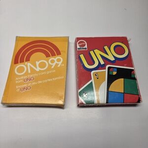 1993 Uno And 1980 O'No All Cards, Pieces And Instructions!
